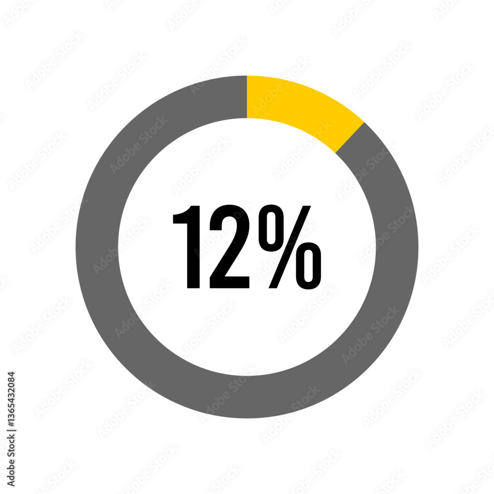Aufkleber 12% percent percentage diagram meter from ready-to-use for web design, user interface ui or infograp