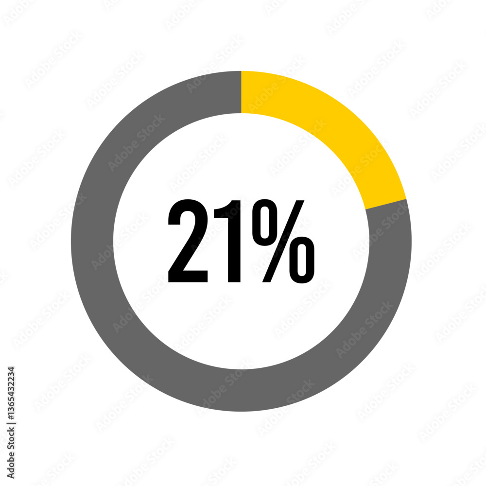 Aufkleber 21% percent percentage diagram meter from ready-to-use for web design, user interface ui or infograp