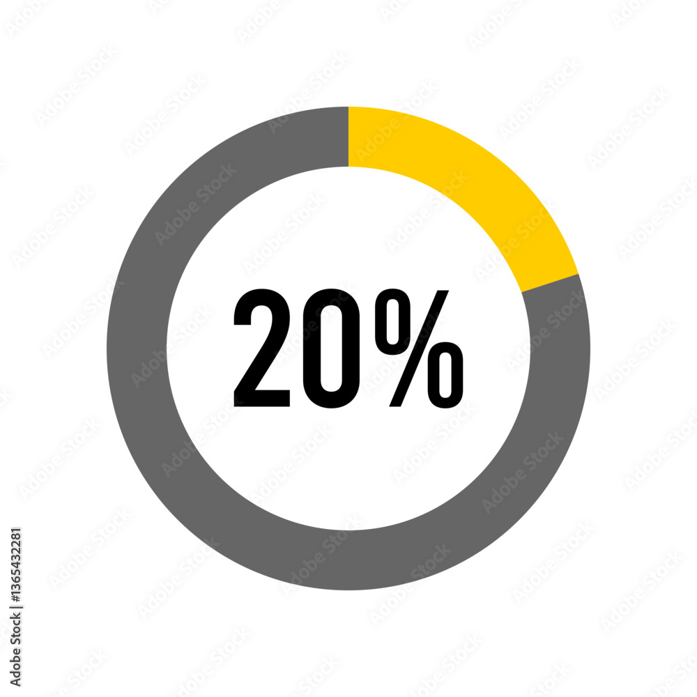 Aufkleber 20% percent percentage diagram meter from ready-to-use for web design, user interface ui or infograp