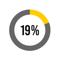 19% percent percentage diagram meter from ready-to-use for web design, user interface UI or infographic -	
