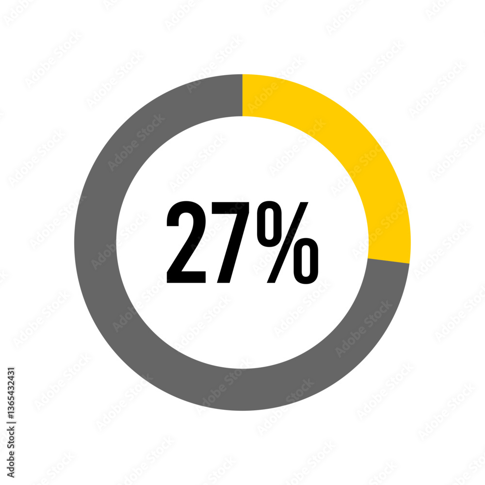 Aufkleber 27% percent percentage diagram meter from ready-to-use for web design, user interface ui or infograp