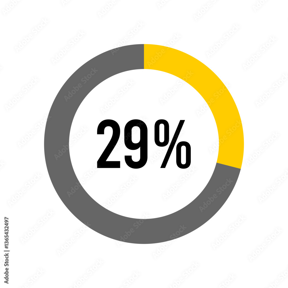 Aufkleber 29% percent percentage diagram meter from ready-to-use for web design, user interface ui or infograp