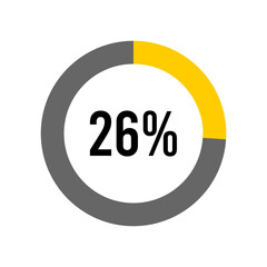 26% percent percentage diagram meter from ready-to-use for web design, user interface UI or infographic -	
