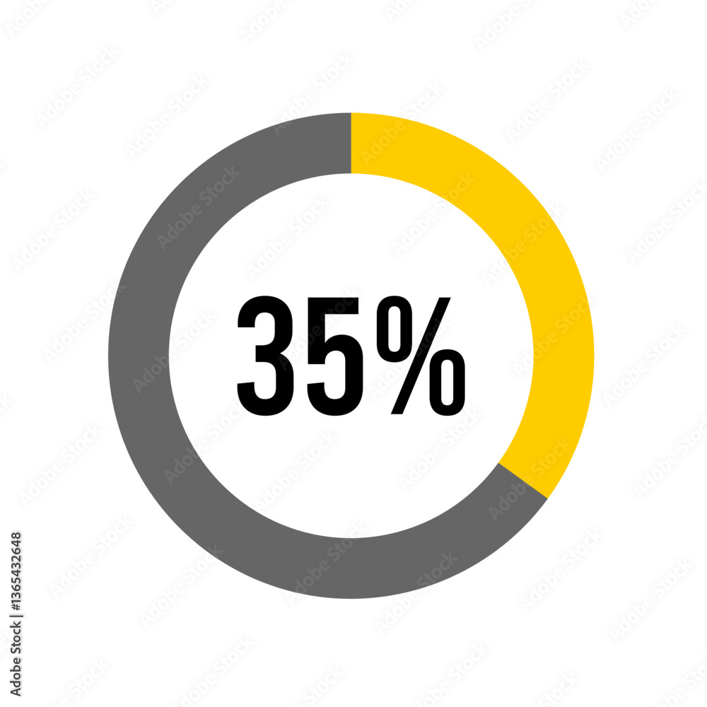 Poster 35% percent percentage diagram meter from ready-to-use for web design, user interface ui or infograp
