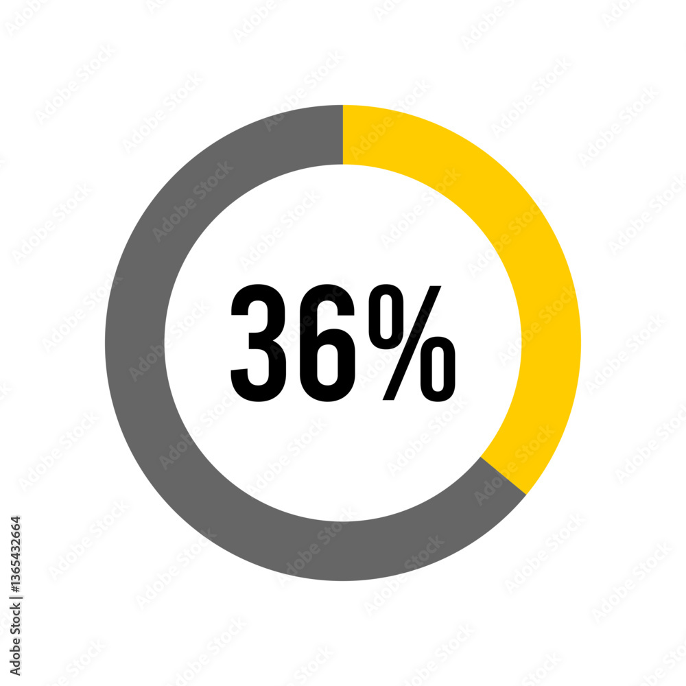 Aufkleber 36% percent percentage diagram meter from ready-to-use for web design, user interface ui or infograp