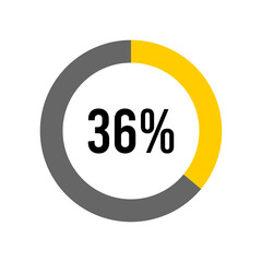 36% percent percentage diagram meter from ready-to-use for web design, user interface UI or infographic -	
