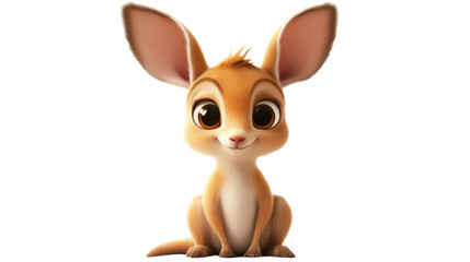 baby kangaroo isolated on white