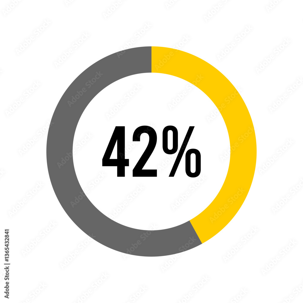 Aufkleber 42% percent percentage diagram meter from ready-to-use for web design, user interface ui or infograp