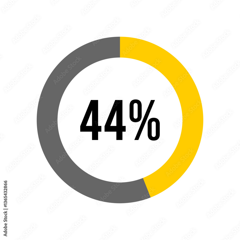 Aufkleber 44% percent percentage diagram meter from ready-to-use for web design, user interface ui or infograp