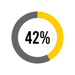 42% percent percentage diagram meter from ready-to-use for web design, user interface UI or infographic -	
