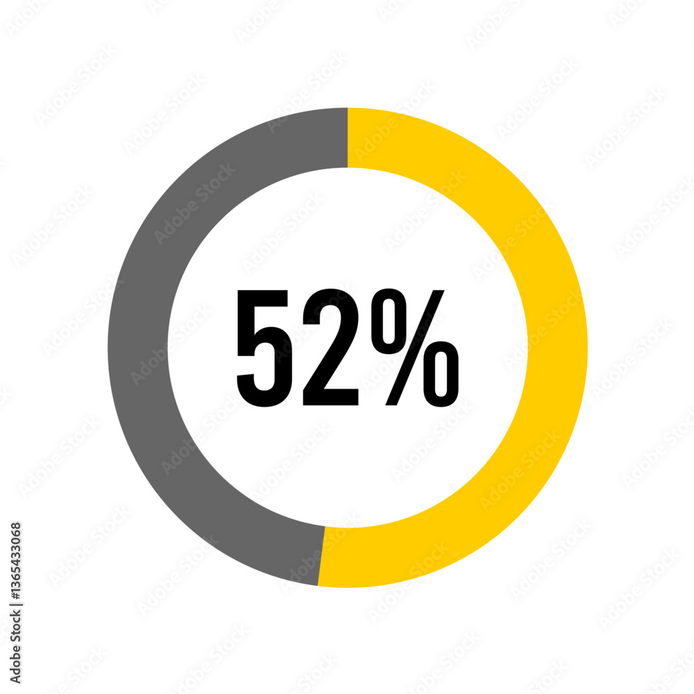 Poster 52% percent percentage diagram meter from ready-to-use for web design, user interface ui or infograp