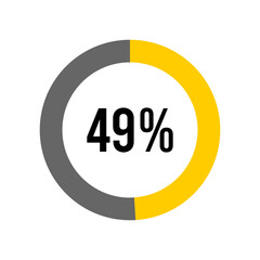 49% percent percentage diagram meter from ready-to-use for web design, user interface UI or infographic -	
