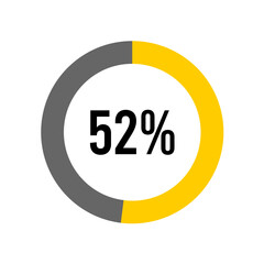 52% percent percentage diagram meter from ready-to-use for web design, user interface UI or infographic -	
