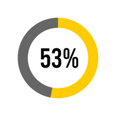 53% percent percentage diagram meter from ready-to-use for web design, user interface UI or infographic -	
