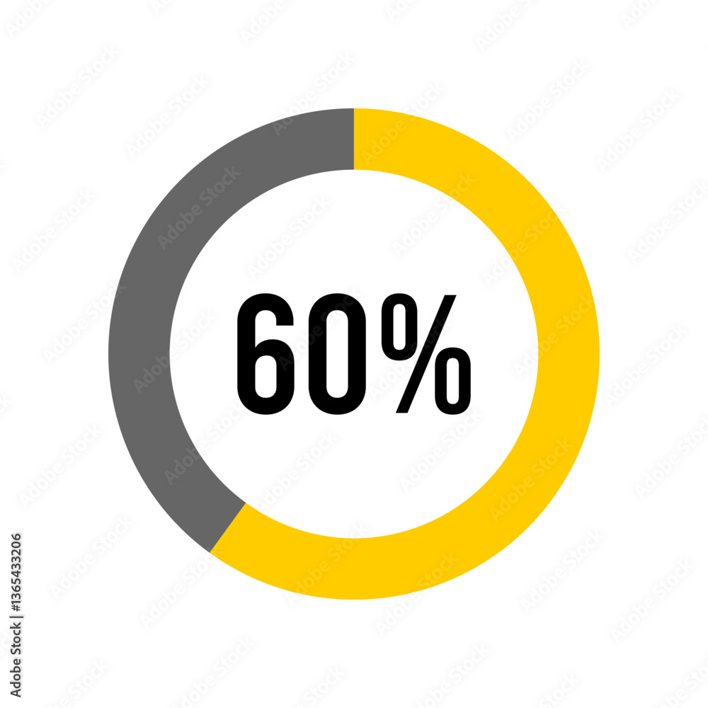 Aufkleber 60% percent percentage diagram meter from ready-to-use for web design, user interface ui or infograp