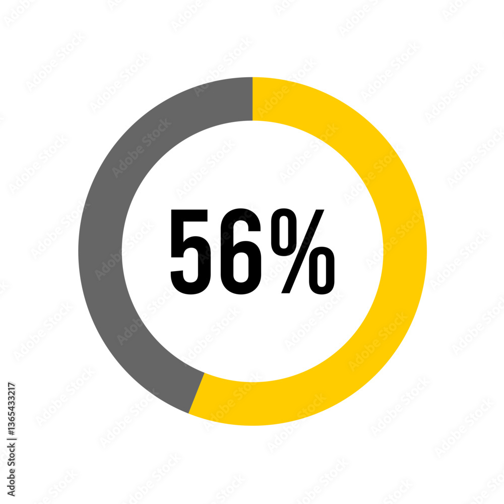 Aufkleber 56% percent percentage diagram meter from ready-to-use for web design, user interface ui or infograp