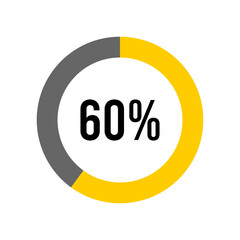 60% percent percentage diagram meter from ready-to-use for web design, user interface UI or infographic -	
