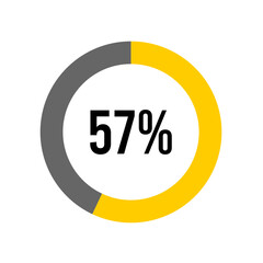 57% percent percentage diagram meter from ready-to-use for web design, user interface UI or infographic -	

