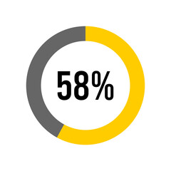 58% percent percentage diagram meter from ready-to-use for web design, user interface UI or infographic -	
