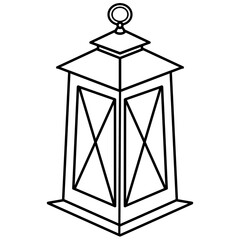 Lantern Illustration: Vintage Decorative Lamp Vector Icon