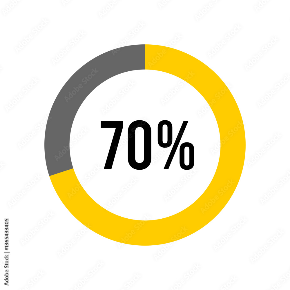 Aufkleber 70% percent percentage diagram meter from ready-to-use for web design, user interface ui or infograp