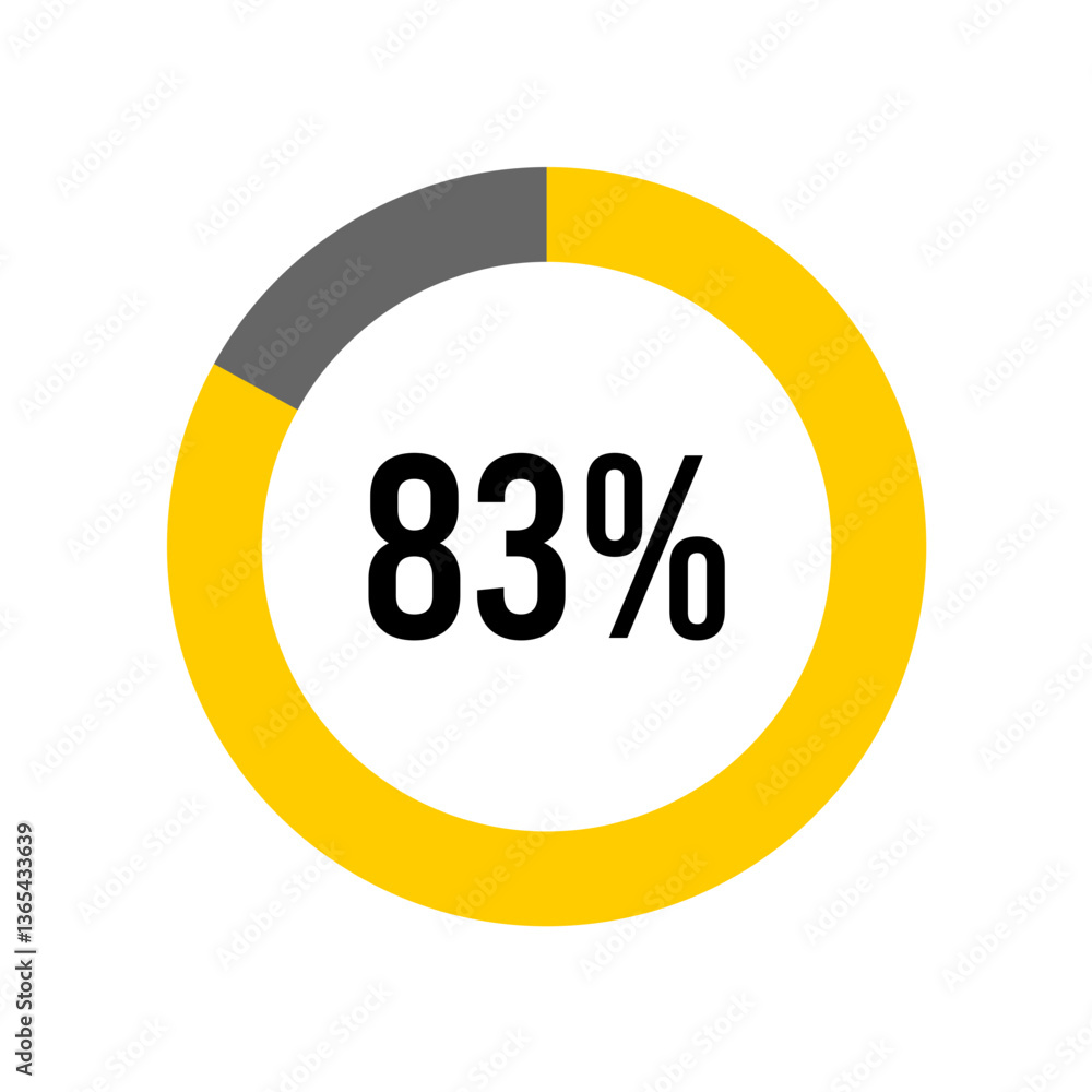 Aufkleber 83% percent percentage diagram meter from ready-to-use for web design, user interface ui or infograp