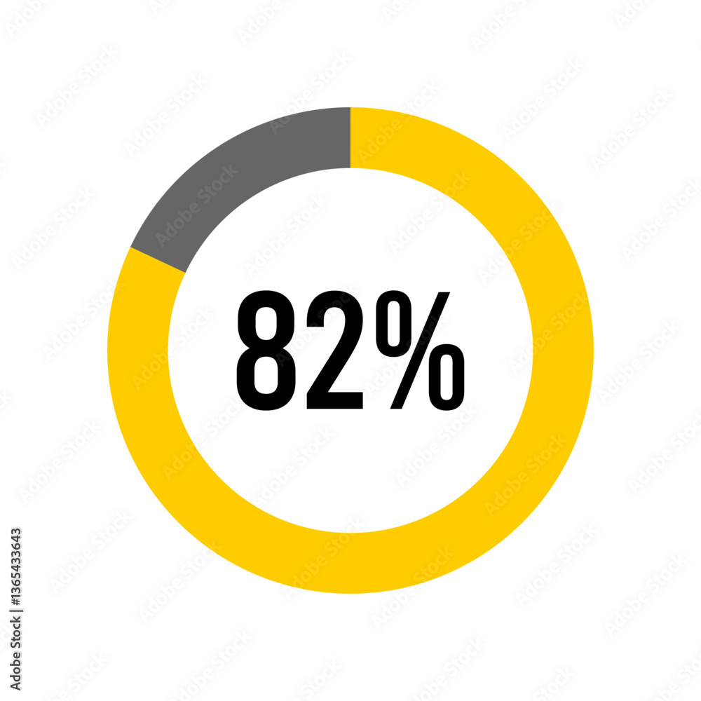 Poster 82% percent percentage diagram meter from ready-to-use for web design, user interface ui or infograp