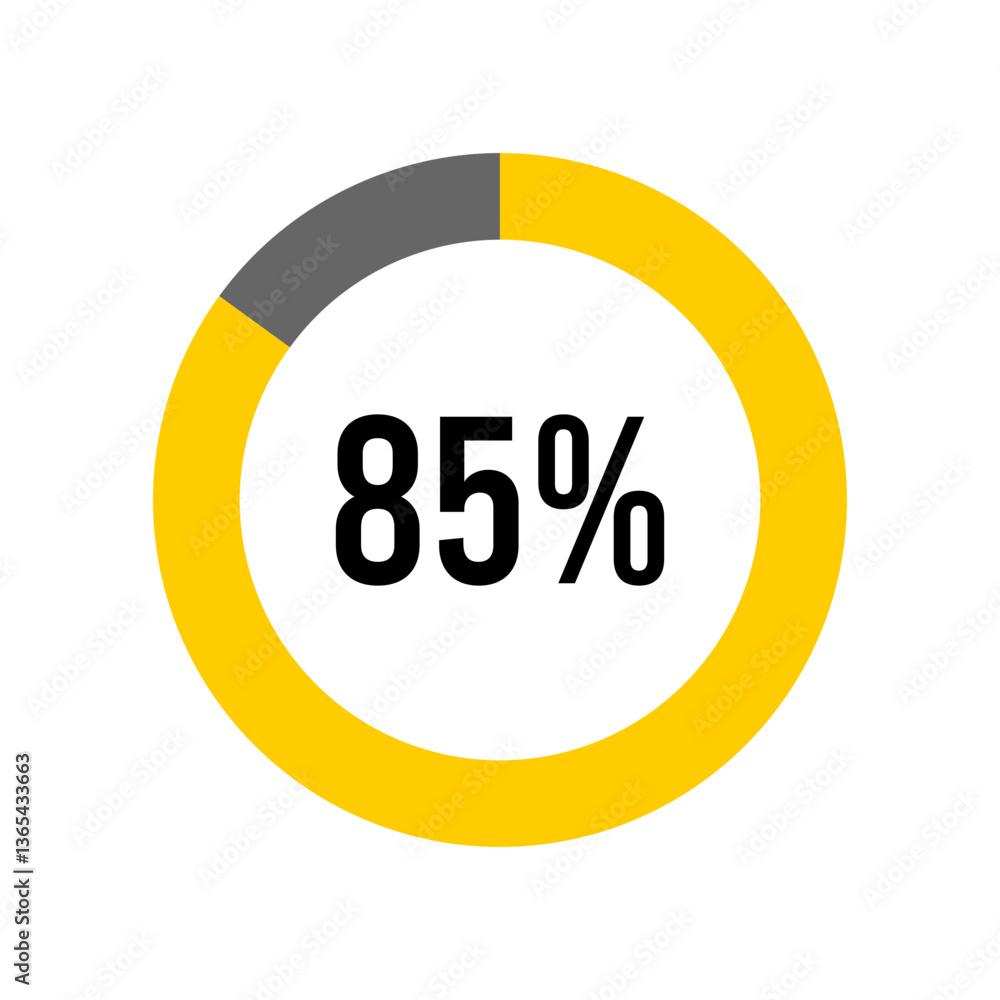 Aufkleber 85% percent percentage diagram meter from ready-to-use for web design, user interface ui or infograp