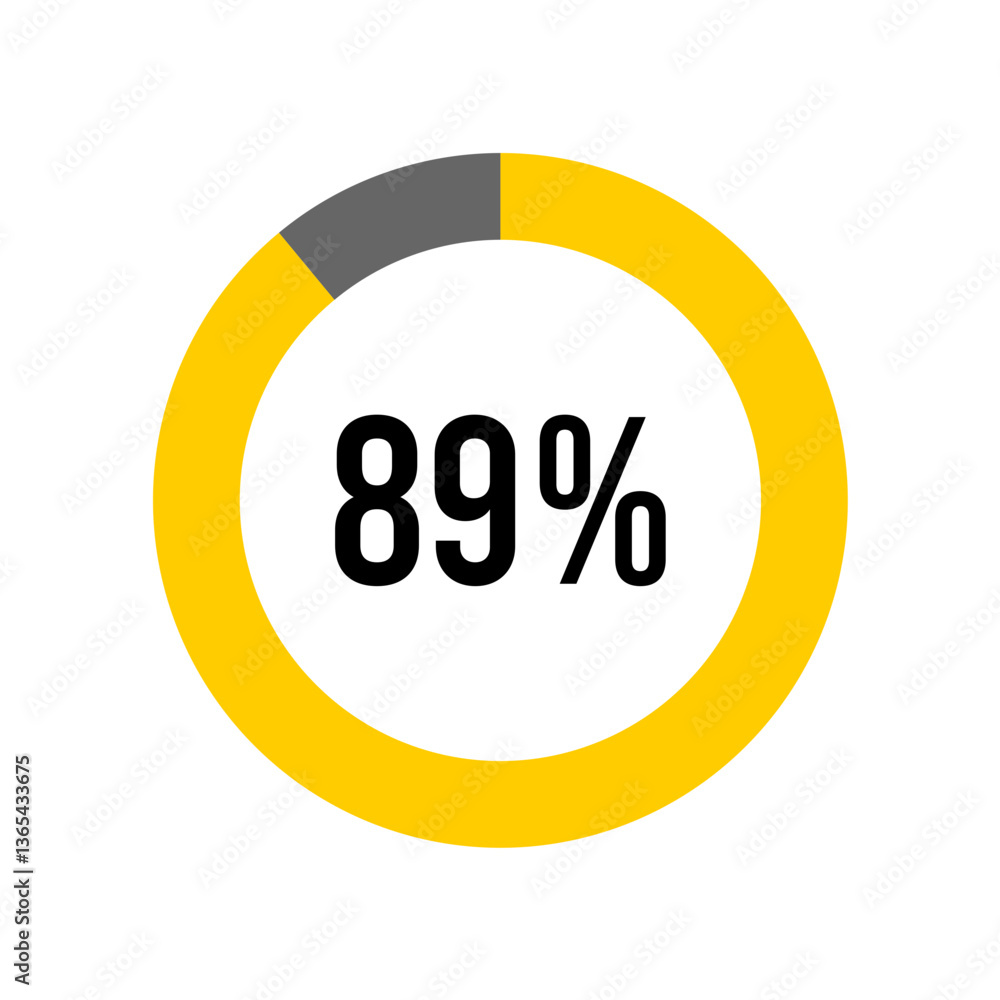 Poster 89% percent percentage diagram meter from ready-to-use for web design, user interface ui or infograp