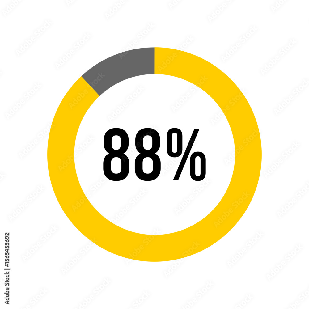Poster 88% percent percentage diagram meter from ready-to-use for web design, user interface ui or infograp