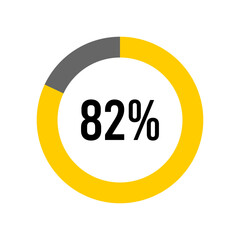 82% percent percentage diagram meter from ready-to-use for web design, user interface UI or infographic -	
