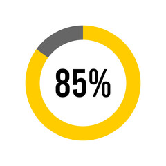 85% percent percentage diagram meter from ready-to-use for web design, user interface UI or infographic -	
