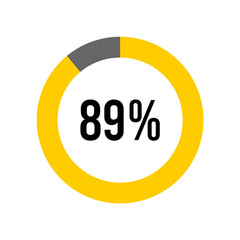 89% percent percentage diagram meter from ready-to-use for web design, user interface UI or infographic -	
