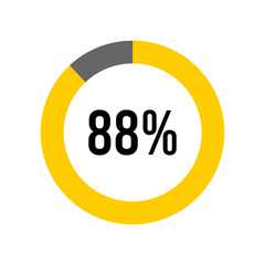 88% percent percentage diagram meter from ready-to-use for web design, user interface UI or infographic -	
