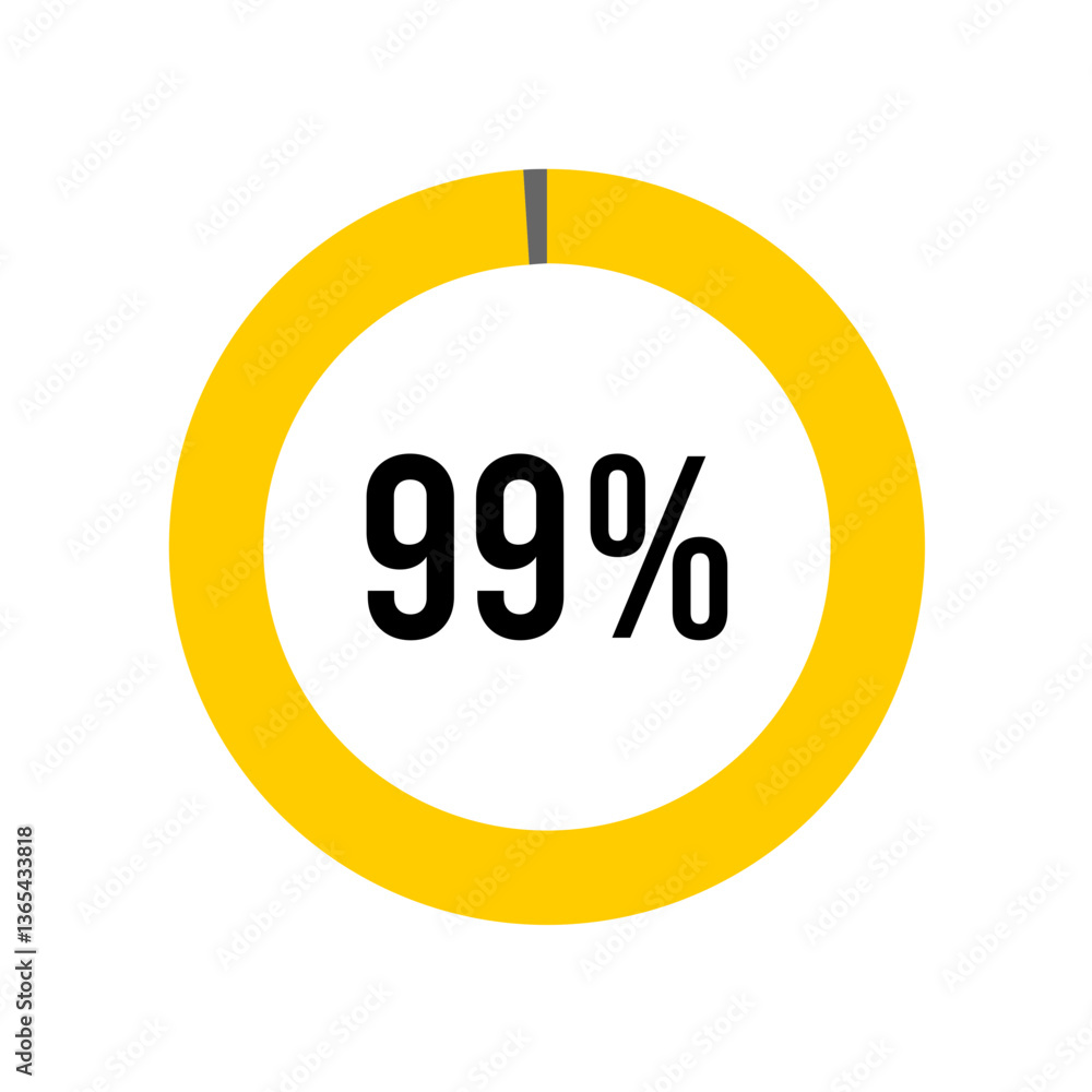 Aufkleber 99% percent percentage diagram meter from ready-to-use for web design, user interface ui or infograp