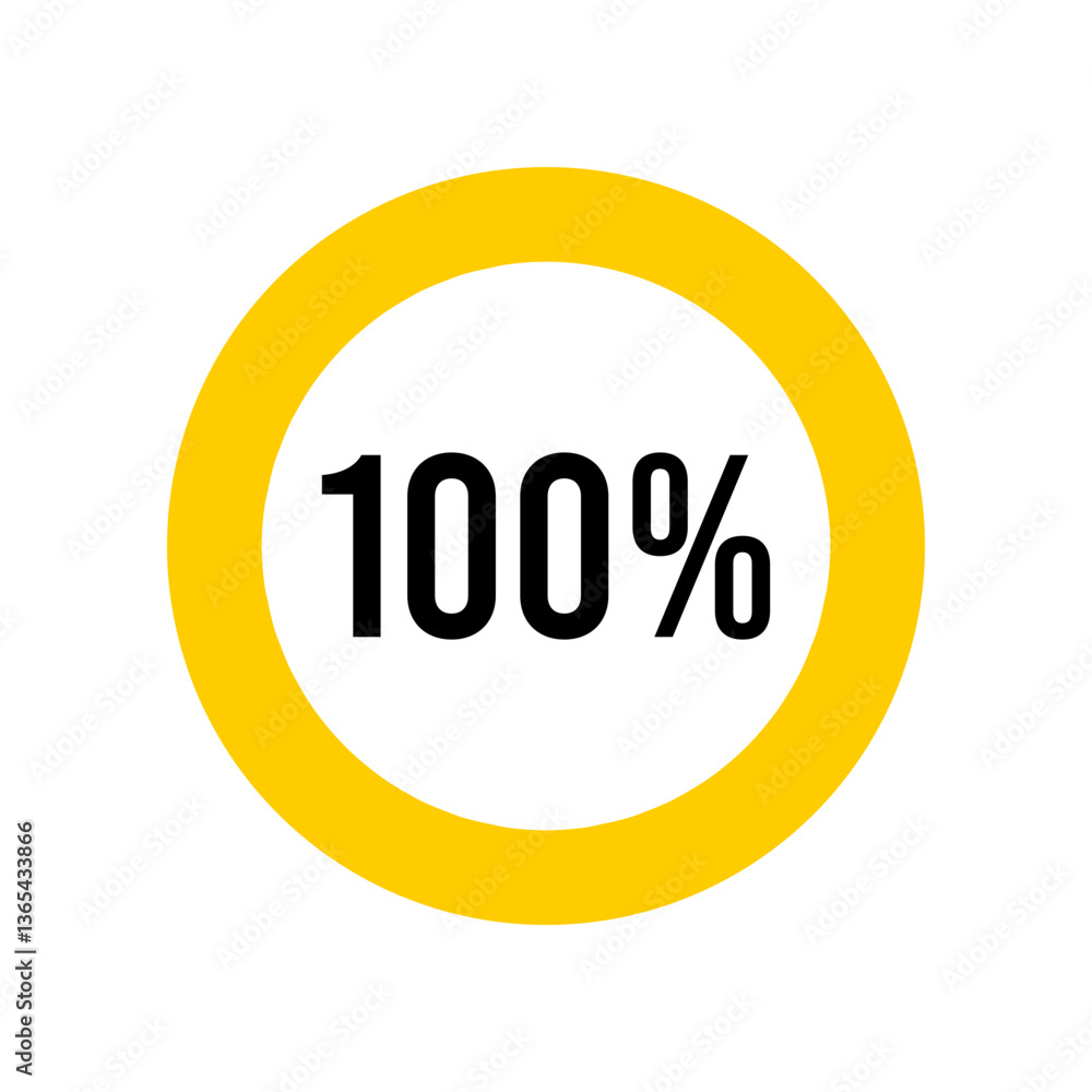 Aufkleber 100 % percent percentage diagram meter from ready-to-use for web design, user interface ui or infogr