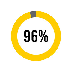 96% percent percentage diagram meter from ready-to-use for web design, user interface UI or infographic -	
