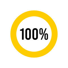 100 % percent percentage diagram meter from ready-to-use for web design, user interface UI or infographic -	