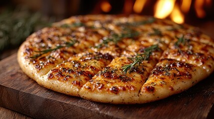 Pizza with Toppings and Herbs