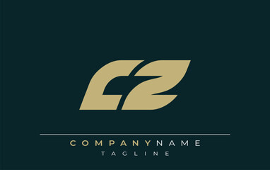 CZ Sleek Geometric Logo Design. Neutral colors and minimalist style create a professional and contemporary impression, suitable for branding and corporate identity.