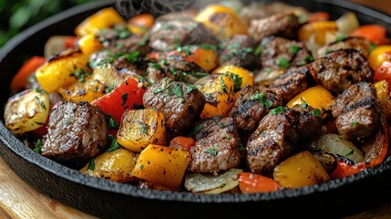 Stir-Fried Vegetables with Meat and Peppers