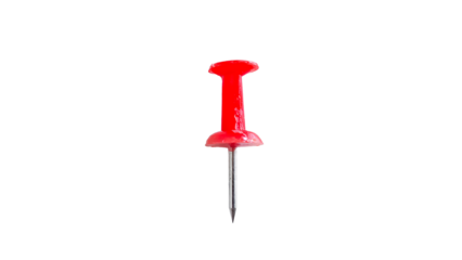 red push pin isolated on transparent background