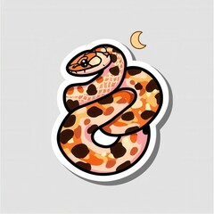 Obraz premium Adorable Cartoon Corn Snake Sticker Design