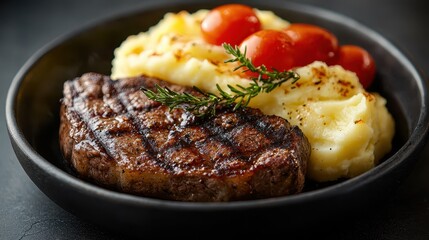 Steak with Mashed Potatoes