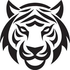 tiger head vector on white background