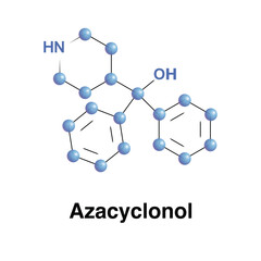 Azacyclonol Is An Ataractive Drug. Vector Illustration Of An Agent For Hallucinations In Psychotic Individuals