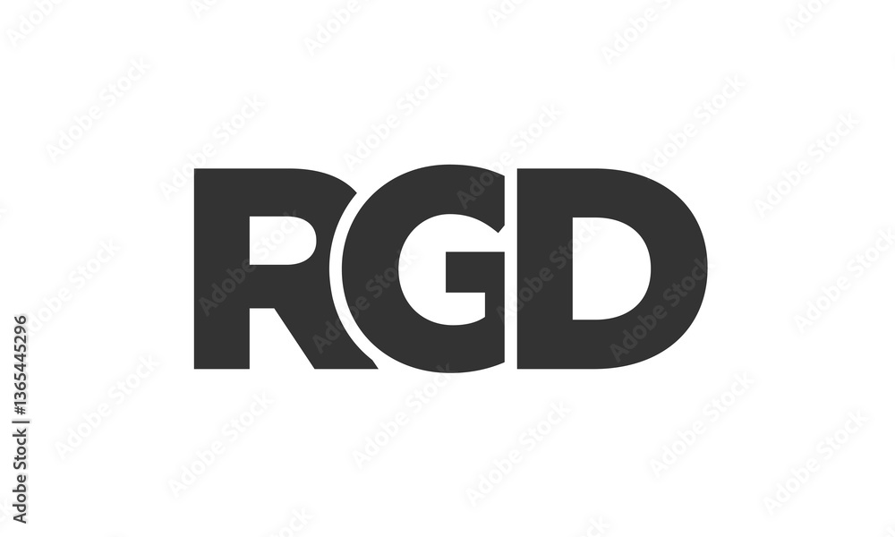 Poster rgd logo design template with strong and modern bold text. initial based vector logotype featuring s