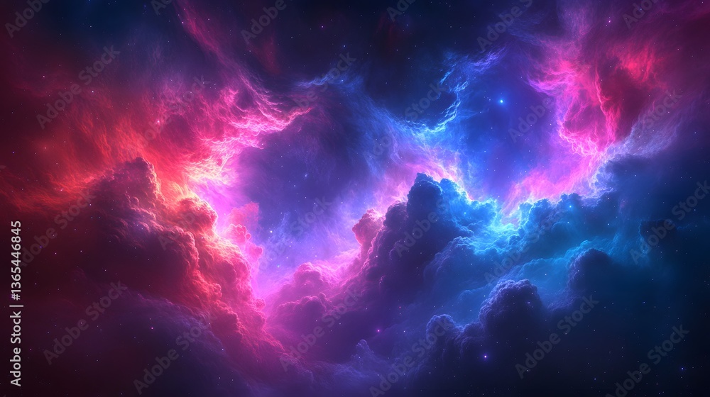 Poster nebula nebula nebula: a mesmerizing abstract representation of cosmic gas clouds repeating in celest