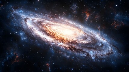 Stunning spiral galaxy with bright stars and cosmic dust creating a breathtaking celestial display in space