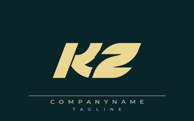 KZ Sleek Geometric Logo Design. Neutral colors and minimalist style create a professional and contemporary impression, suitable for branding and corporate identity.